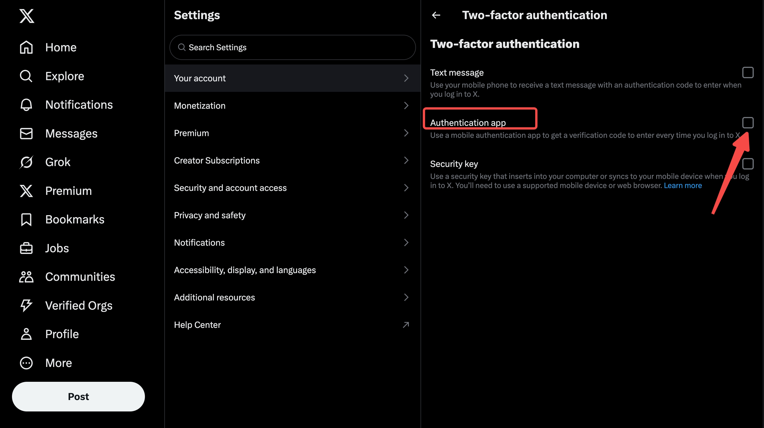 Select Authentication App