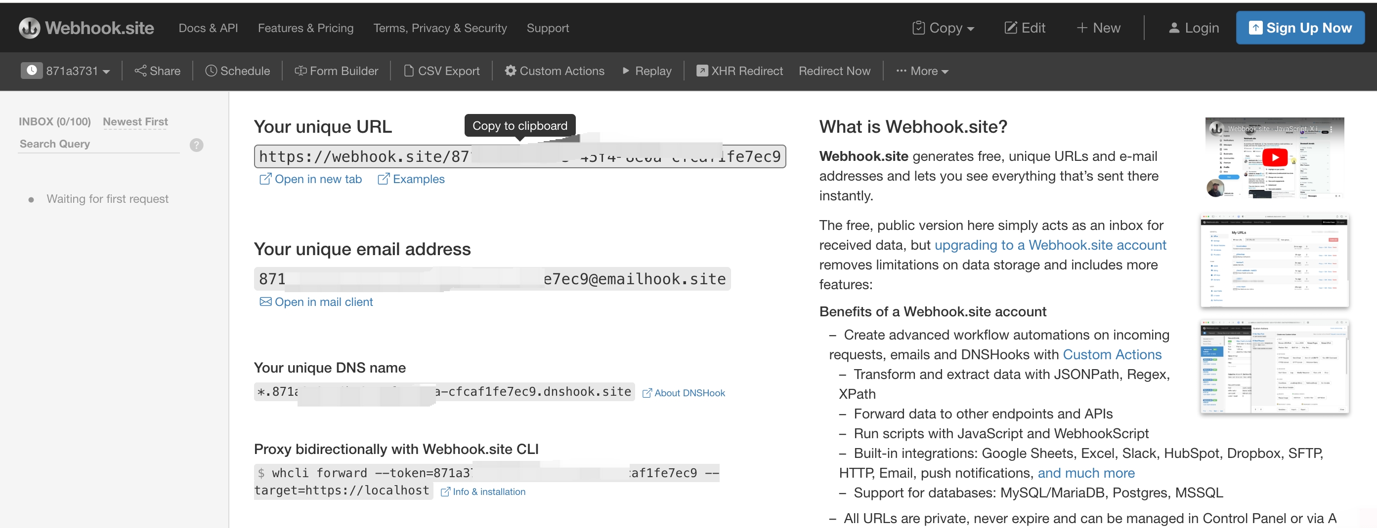 Webhook.site Page